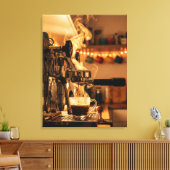 Golden Espresso Ritual – Warm Coffee Art Canvas Afdruk (Insitu (Woonkamer))