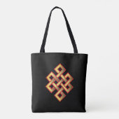 Golden Eternal Knot on Black Tote Bag (Achterkant)