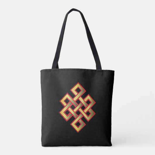 Golden Eternal Knot on Black Tote Bag (Achterkant)