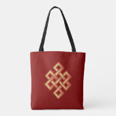 Golden Eternal Knot op Maroon Tote Bag (Achterkant)