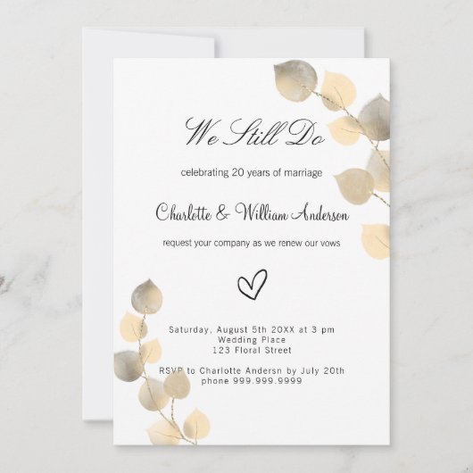 Golden eucalyptus folia blanke bruine wit kaart (Voorkant)