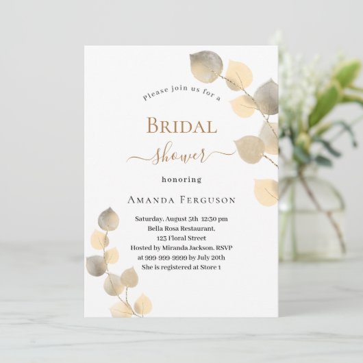 Golden eucalyptus springs-Vrijgezellenfeest Kaart (Staand voorkant)