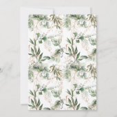 Golden Eucalyptus Wreath Monogram Weddenschap Kaart (Achterkant)