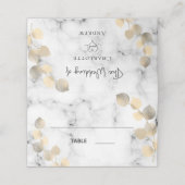 Golden eucalyptusbladermarmer plaatskaartje (Buitenkant ongevouwen)