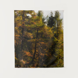 Golden European larch in herfstkleuren Wandkleed