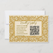 Golden Ever After QR Code Wedding RSVP Kaart (Voorkant)