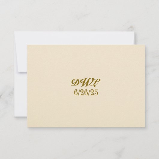 Golden Ever After QR Code Wedding RSVP Kaart (Achterkant)