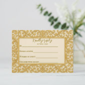 Golden Ever After Wedding RSVP Card (Staand voorkant)
