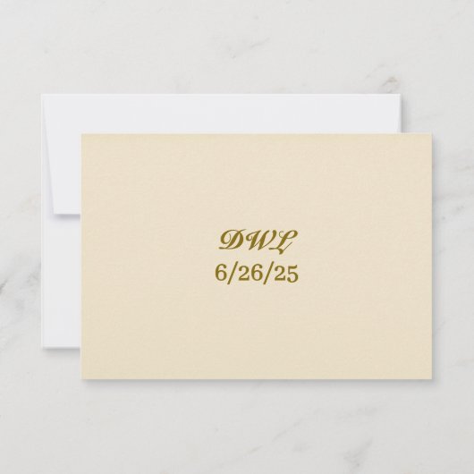 Golden Ever After Wedding RSVP Card (Achterkant)