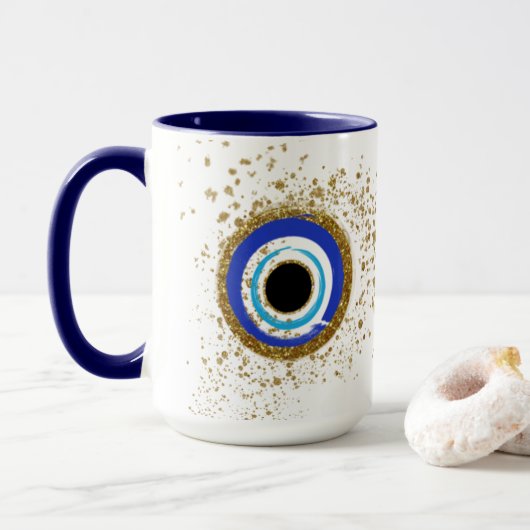 Golden Evil Eye mok (Met donut)