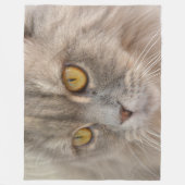 Golden Eye Gray Persian Cat Fleece Deken (Voorkant)