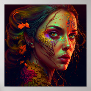 Golden Eye - Mooie Vrouw Wall Art-afdrukken Poster