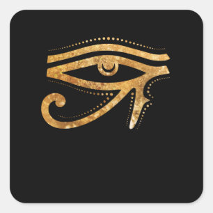 Golden Eye of RA Egyptian Hieroglyph Vierkante Sticker