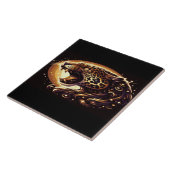 Golden Eyed Leopard Tegeltje (Zijkant)