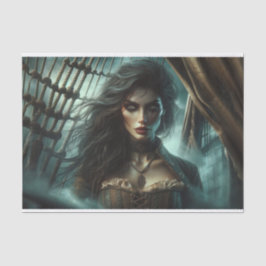 Golden-eyed Mystical Pirate Decoupage Papier