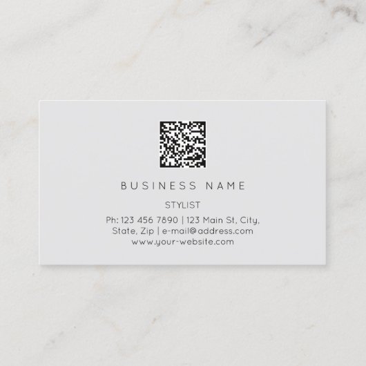 Golden Eyelash Brows Microblading QRCODE Logo grij Visitekaartje (Achterkant)