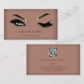 Golden Eyelash Brows Microblading QRCODE Logo Huid Visitekaartje (Voorkant / Achterkant)