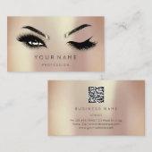 Golden Eyelash Brows Microblading QRCODE Logo Roos Visitekaartje (Voorkant / Achterkant)