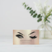 Golden Eyelash Brows Microblading QRCODE Logo Roos Visitekaartje (Staand voorkant)
