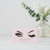 Golden Eyelash Brows Microblading QRCODE Logo Roze Visitekaartje (Staand voorkant)