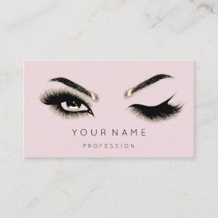 Golden Eyelash Brows Microblading QRCODE Logo Roze Visitekaartje