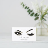 Golden Eyelash Brows Microblading QRCODE Logo Visitekaartje (Staand voorkant)