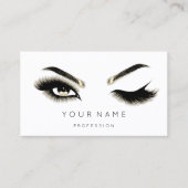 Golden Eyelash Brows Microblading QRCODE Logo Visitekaartje (Voorkant)