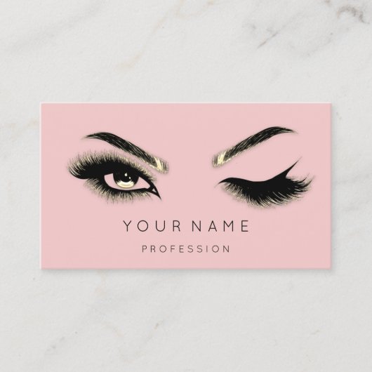 Golden Eyelash Brows Microblading QRCODE Roos Visitekaartje (Voorkant)