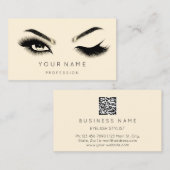 Golden Eyelash Brows Microblading QRCODE Yellow Visitekaartje (Voorkant / Achterkant)