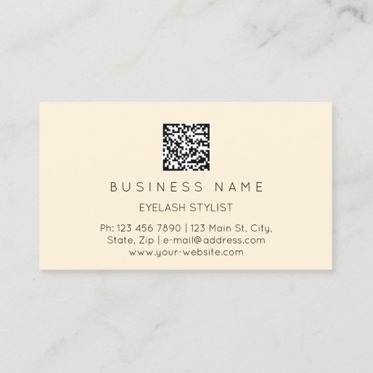 Golden Eyelash Brows Microblading QRCODE Yellow Visitekaartje (Achterkant)