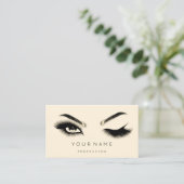 Golden Eyelash Brows Microblading QRCODE Yellow Visitekaartje (Staand voorkant)