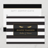 Golden Eyelashes met Stripes Gift Certificate (Voorkant / Achterkant)
