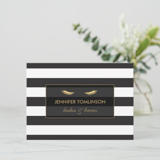 Golden Eyelashes met Stripes Gift Certificate (Staand voorkant)