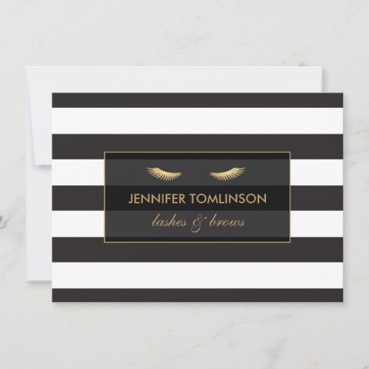 Golden Eyelashes met Stripes Gift Certificate (Voorkant)