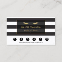 Golden Eyelashes met Stripes Loyalty Kaart