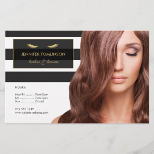 Golden Eyelashes met zwarte en witte strepen Flyer