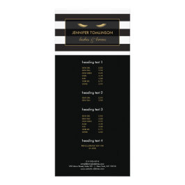 Golden Eyelashes met zwarte en witte strepen Reclamekaart
