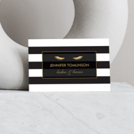 Golden Eyelashes met zwarte en witte strepen Visitekaartje