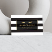 Golden Eyelashes met zwarte en witte strepen Visitekaartje