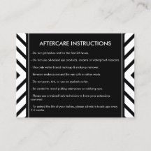 Golden Eyelashes Mod Pattern Salon Aftercare Kaart