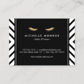 Golden Eyelashes Mod Pattern Salon Aftercare Kaart Visitekaartje (Achterkant)