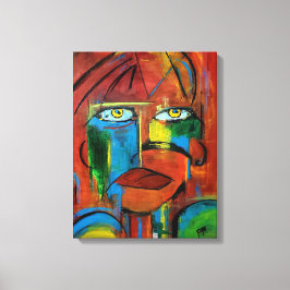 Golden Eyes Abstract Canvas Afdruk