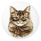 Golden Eyes Cat Cabinet Cupboard Drawer Pulls Knoo Keramische Knop (Voorkant)