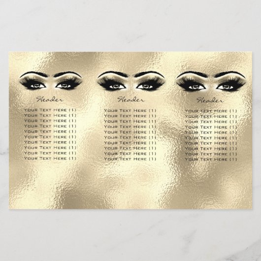 Golden Eyes Makeup Eyes Lashes DL 3 bijsluiter Flyer (Achterkant)