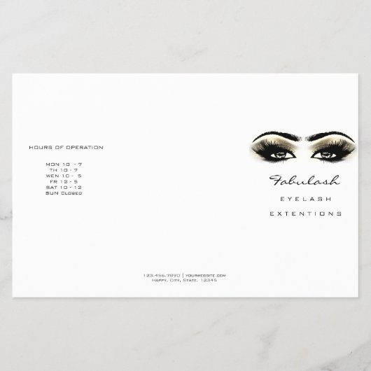 Golden Eyes Makeup White Lashes DL 3 Flyer (Voorkant)