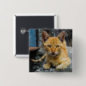 Golden Eyes Vierkante Button 5,1 Cm (Voorkant /achterkant)