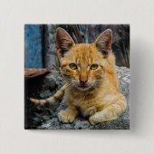 Golden Eyes Vierkante Button 5,1 Cm (Voorkant)