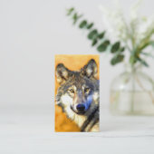 Golden Eyes (Wolf) Visitekaartjes (Staand voorkant)
