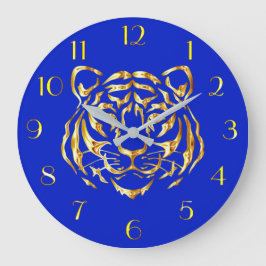 Golden Face Tiger Wall klok