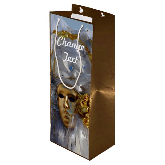 Golden Face Wijn Cadeautas (Achterkant Gekanteld)